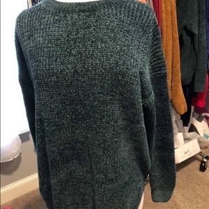 Green Chenille keyhole sweater